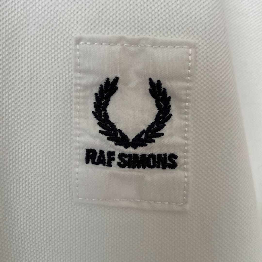 RAF SIMONS フレッドペリーコラボ ポロシャツ ホワイト/オレンジ