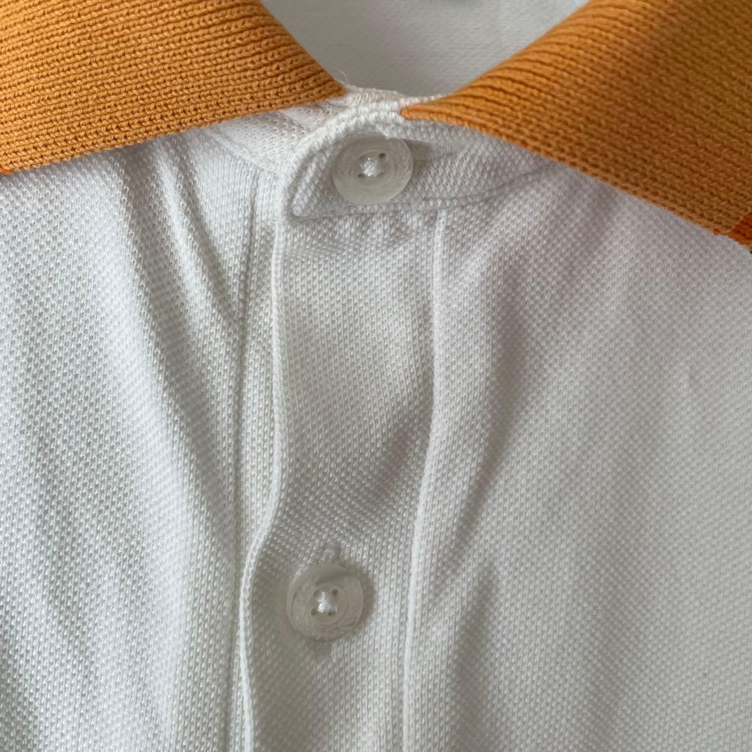 RAF SIMONS フレッドペリーコラボ ポロシャツ ホワイト/オレンジ