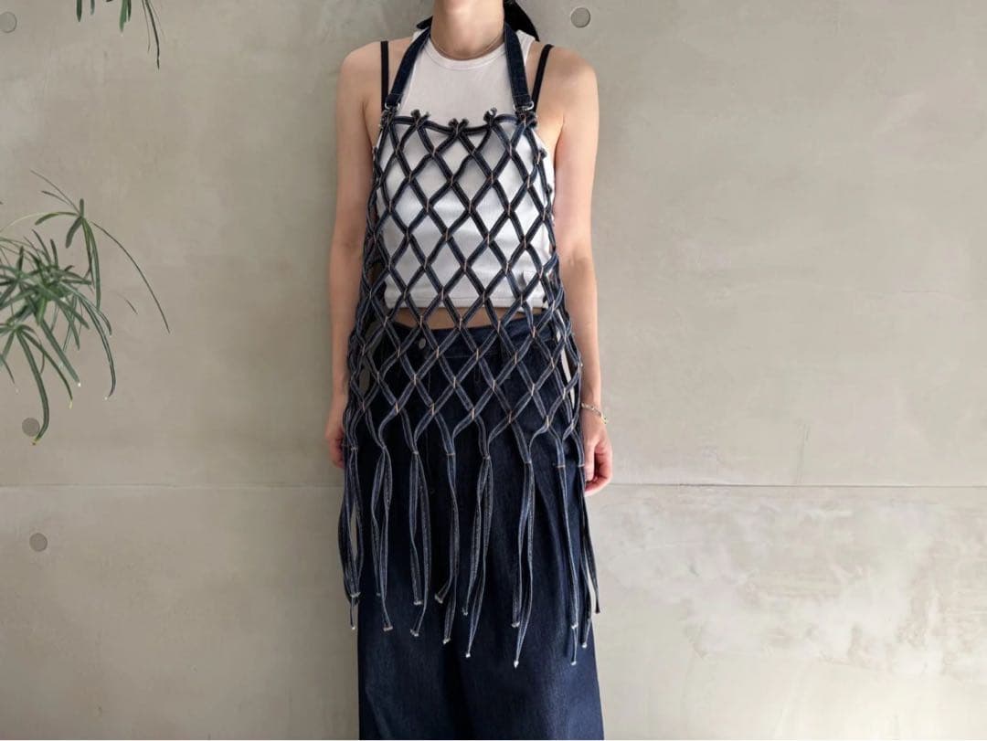 【新品未使用】chika kisada デニム　エプロン　ベスト　チカキサダ