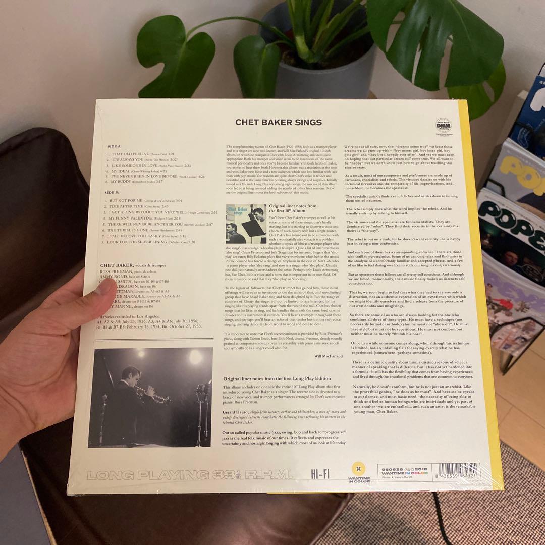 chet baker sings lp レコード