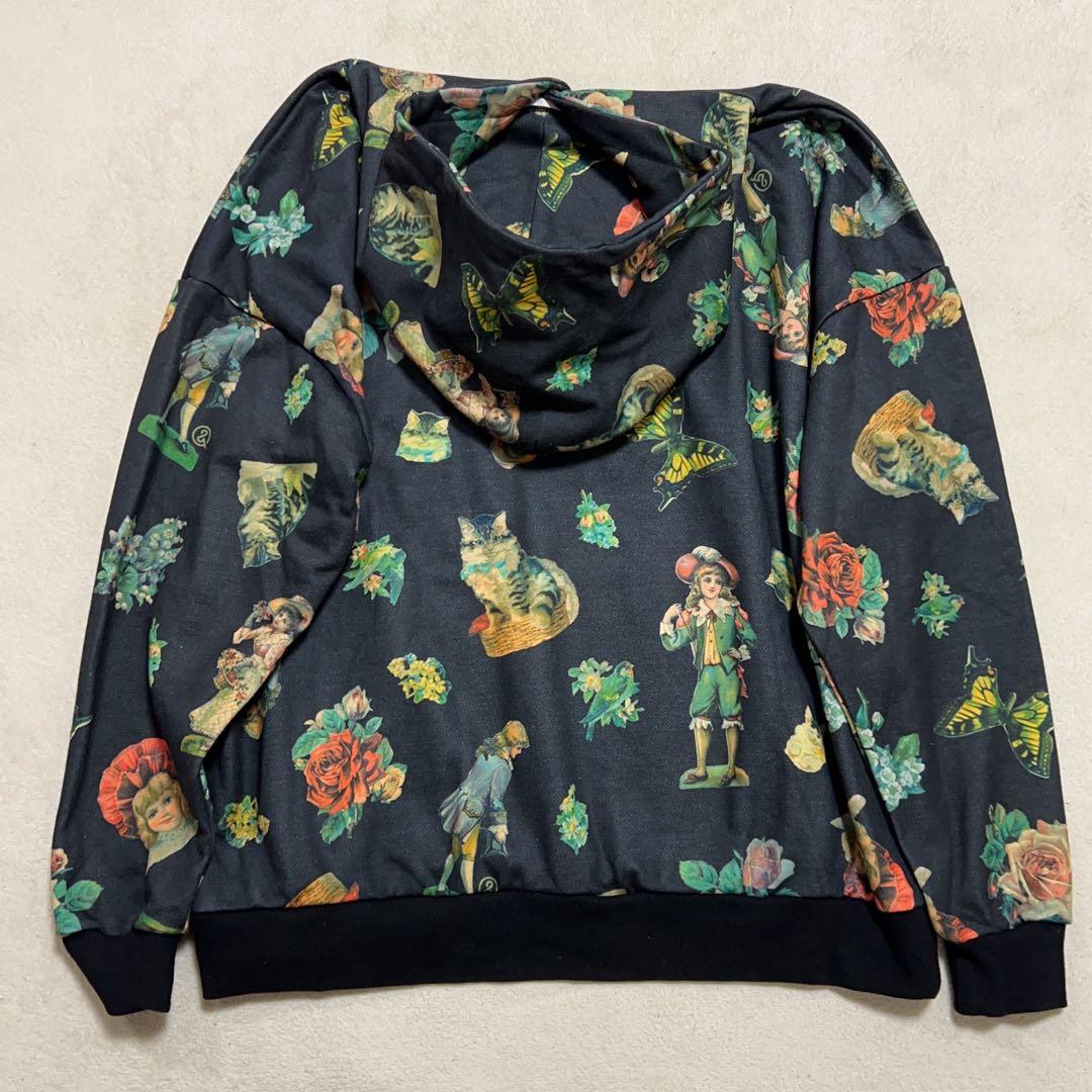 &ellecy アンドエルシー　アンティークパーカー 総柄　猫　ドール