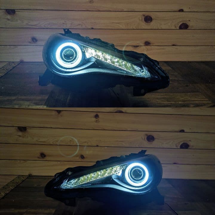 送料無料 86 BRZ ZC6 ZN6 ヘッドライト イカリング 黄ばみ無し