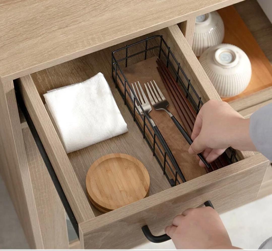 キッチン収納棚　木目調　組み立て済み