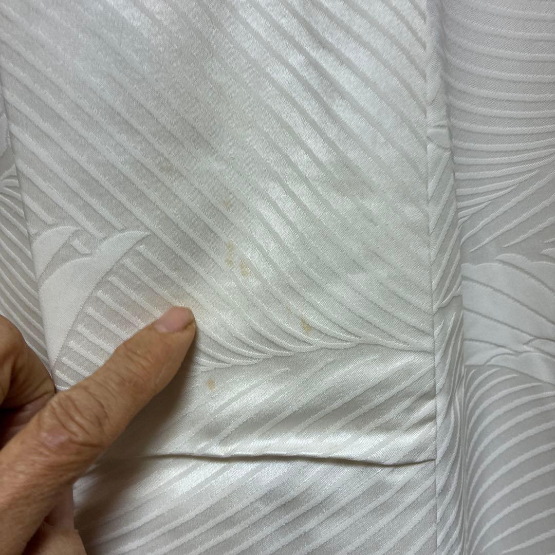 ち*ぃ様 花嫁着物白無垢掛下。比翼、白赤色婚礼用掛下白無垢婚礼衣装鶴模様、表内側