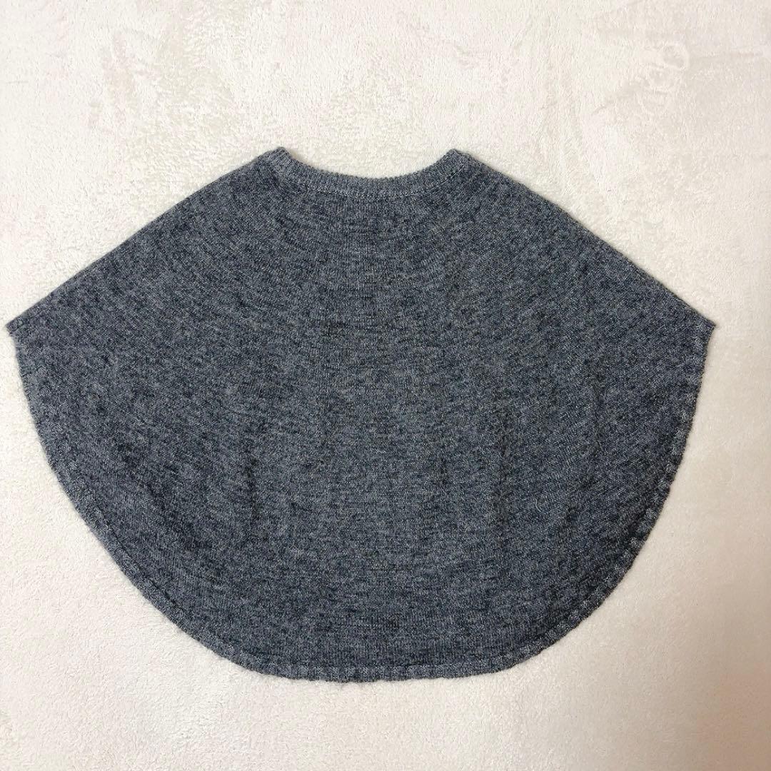 中川政七商店　重ね着する　ポンチョ　ケープ　ニット　グレー