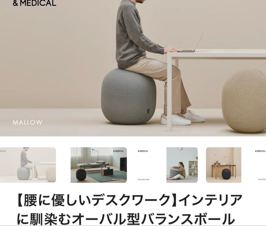 エクササイズグッズ &MEDICAL MALLOW oval Balance Ball