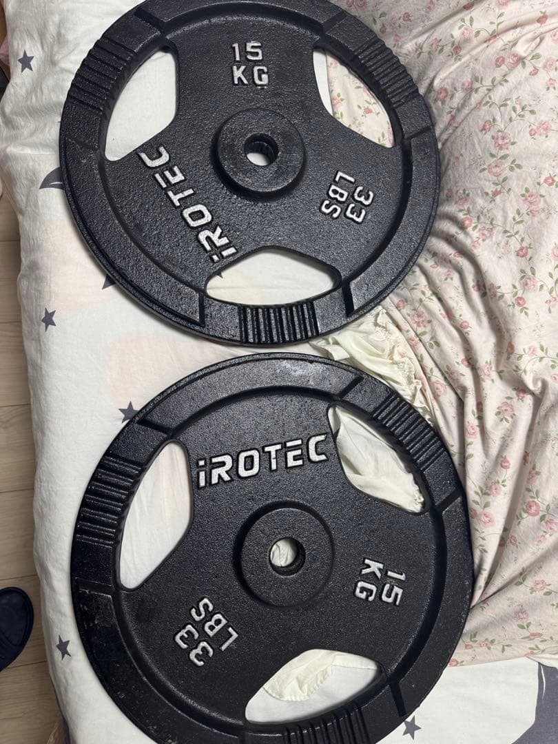 iROTEC 2本15kg ダンベルプレート 2枚セット