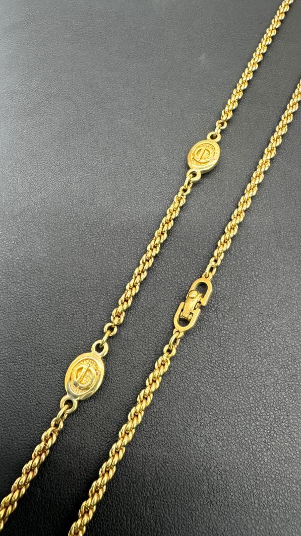 ★Dior ロングチェーン　ネックレス ロゴ金具 ゴールド