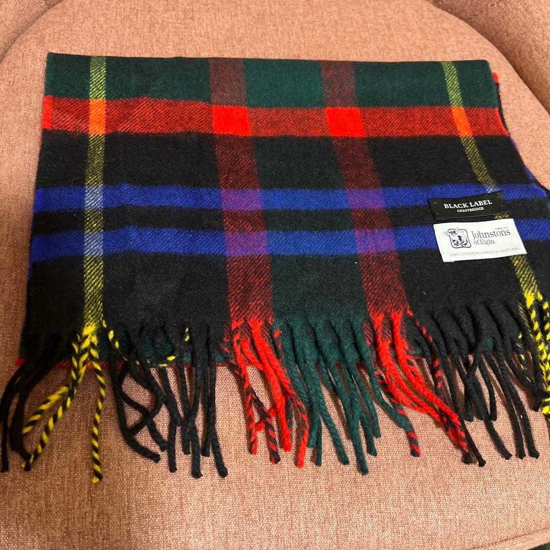 BLACKLABEL　クレストブリッジ　マフラー　ホリデー　カシミヤ100%