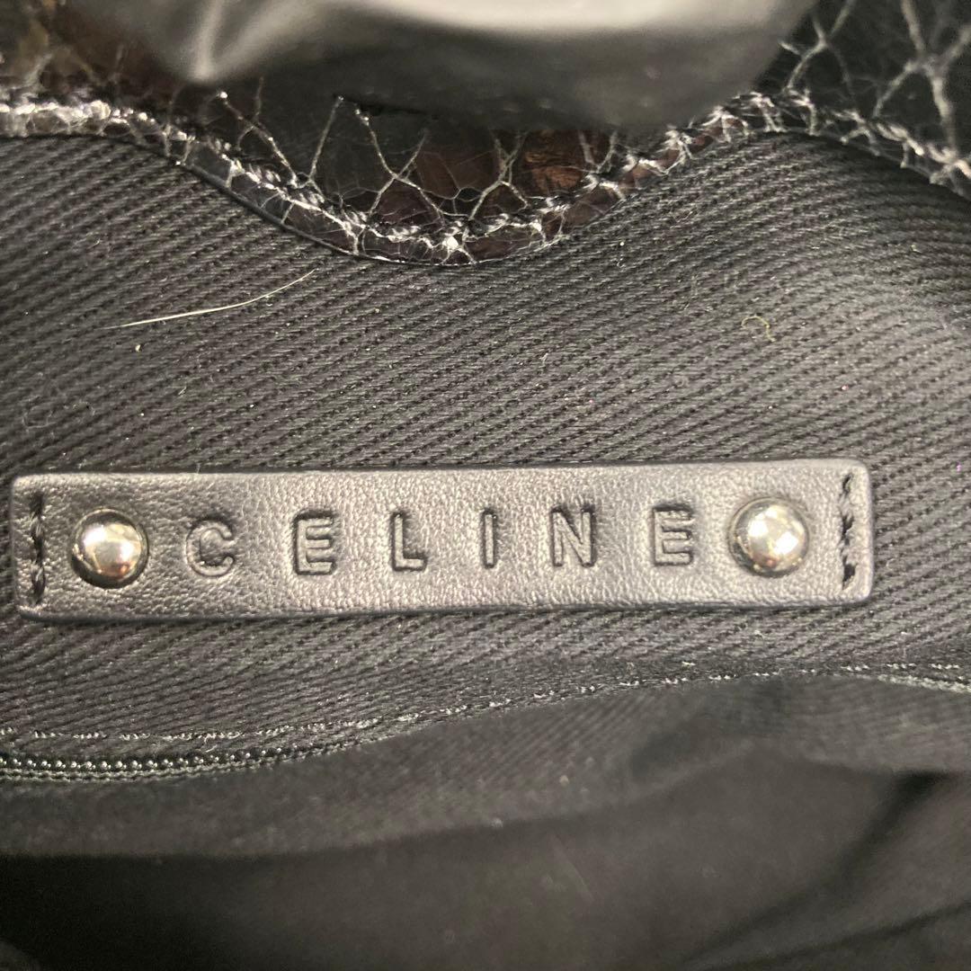 【CELINE】 ピロースモールレザー2way ショルダーバッグ 黒