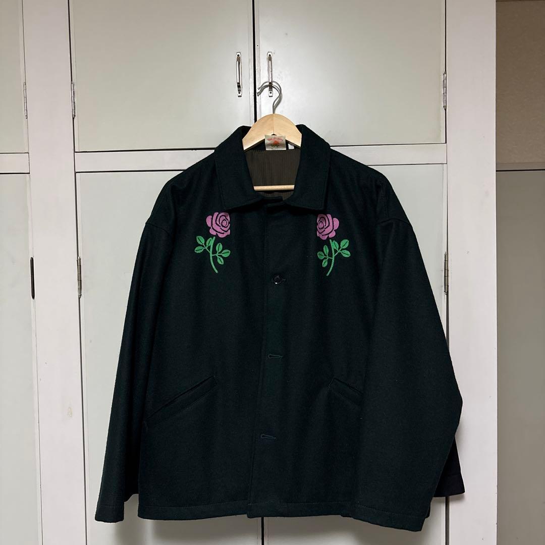 【マミー】HAVE A GRATEFUL DAY バラ刺繍ジャケット L