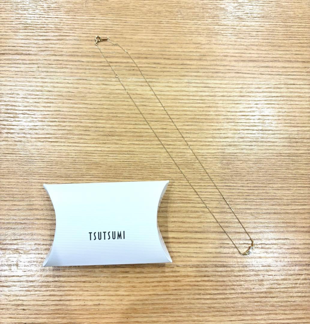 美品★TSUTSUMI K18イエローゴールドダイヤモンドネックレス