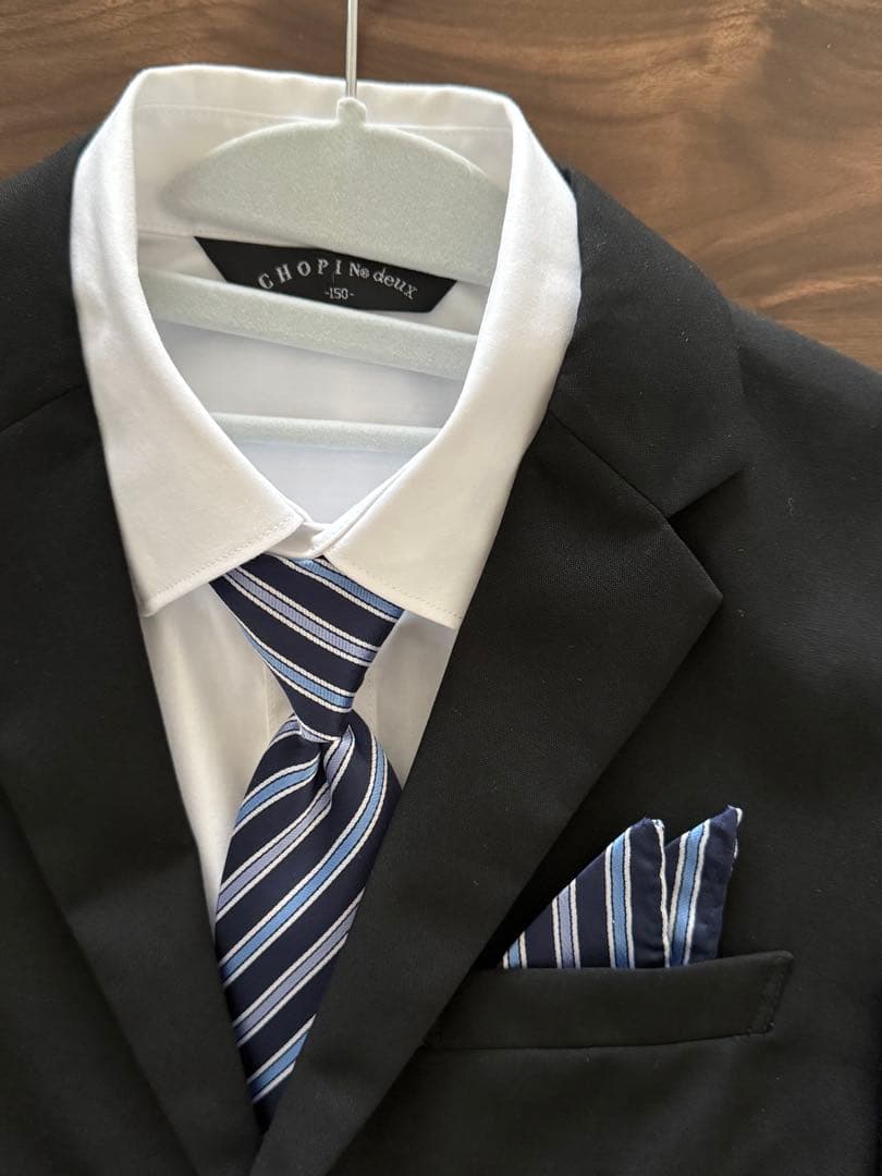 コムサ　150 フォーマルスーツ　シャツネクタイ付　卒業式　男児　美品