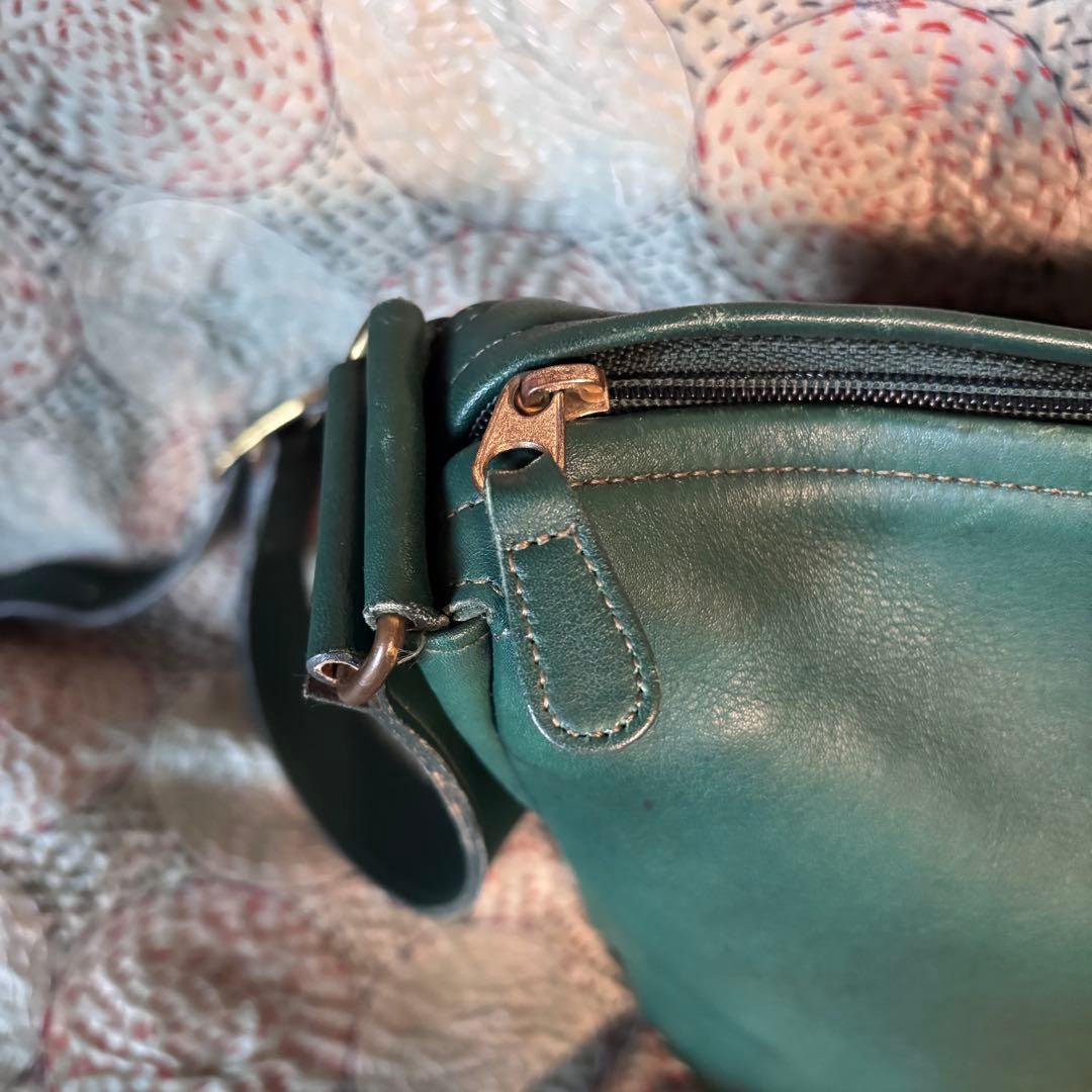 希少OLD COACH　オールドコーチ／USA製緑ショルダーバッグ0620301