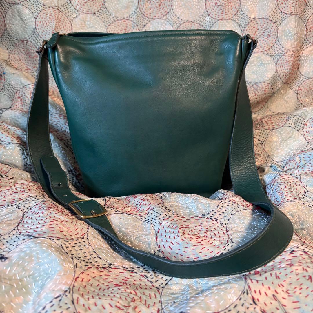 希少OLD COACH　オールドコーチ／USA製緑ショルダーバッグ0620301
