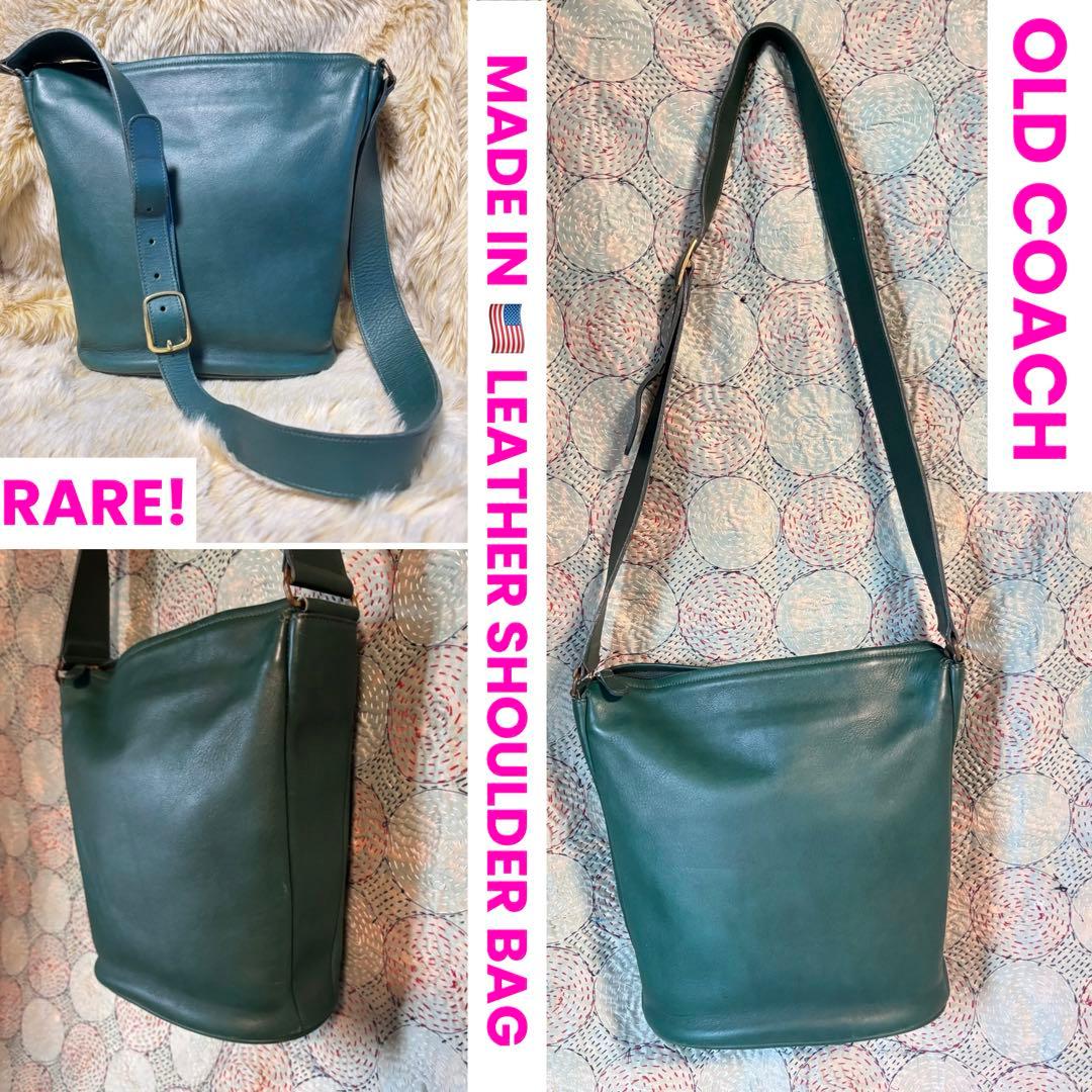 希少OLD COACH　オールドコーチ／USA製緑ショルダーバッグ0620301