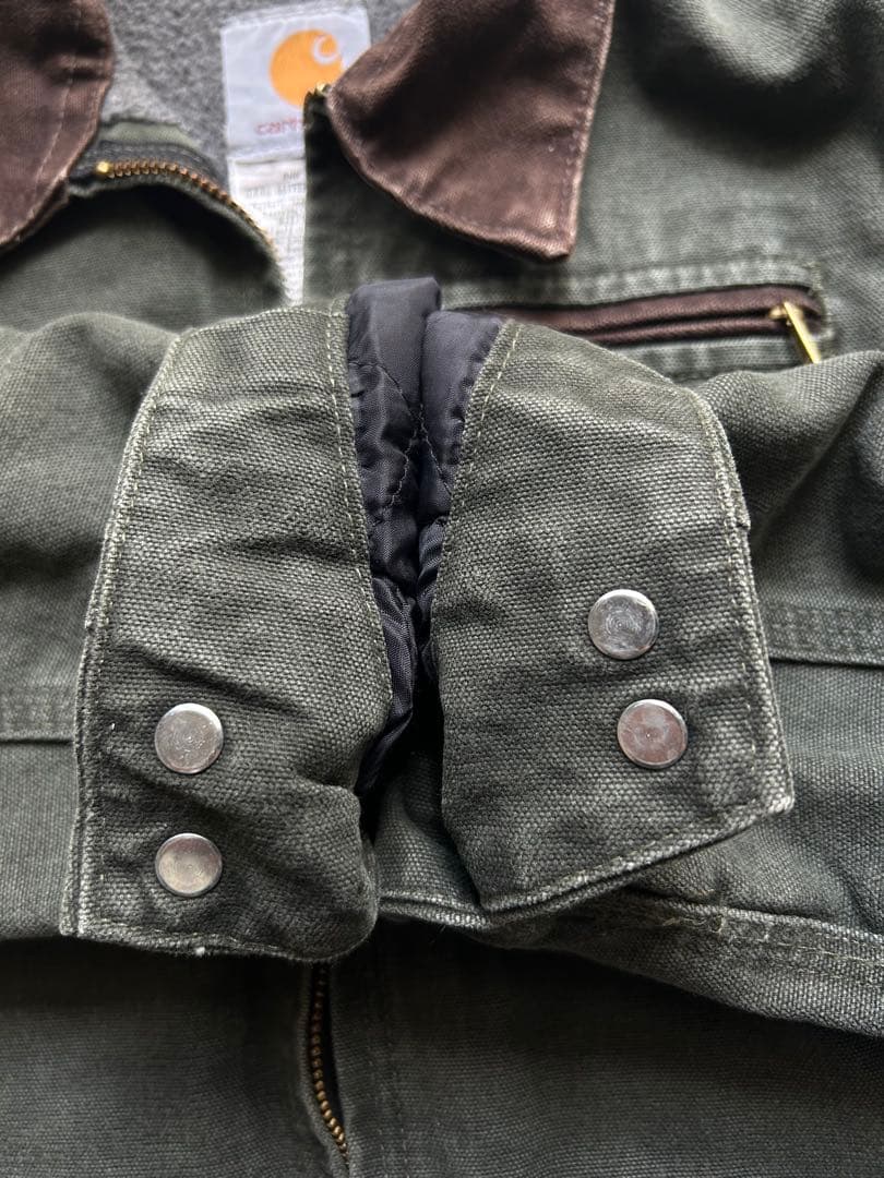 Carharttキッズ ワークジャケットUSA製オリーブグリーンM（8)キッズ