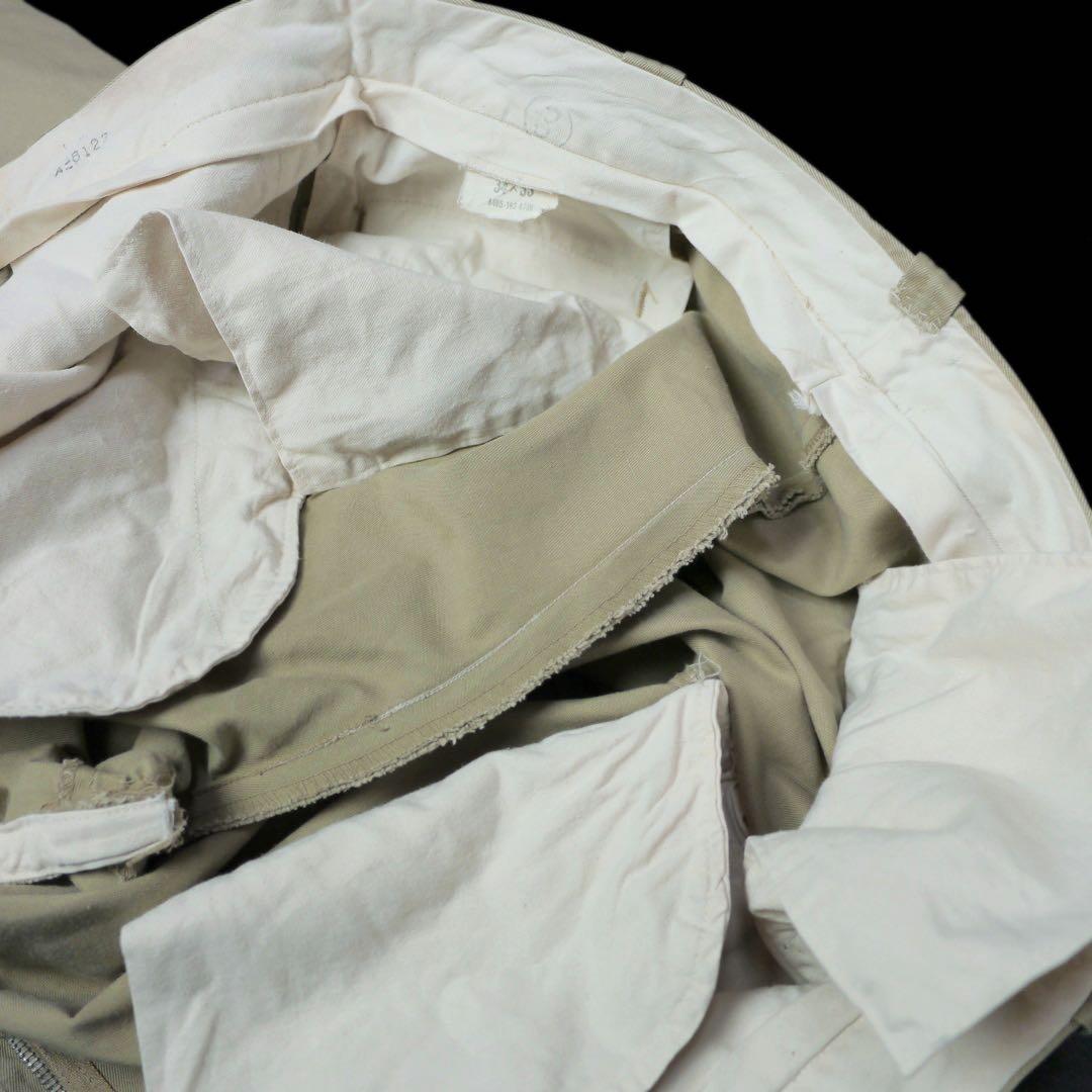 60sビンテージUS ARMY米軍ミリタリー コットン チノパンW34軍物 古着