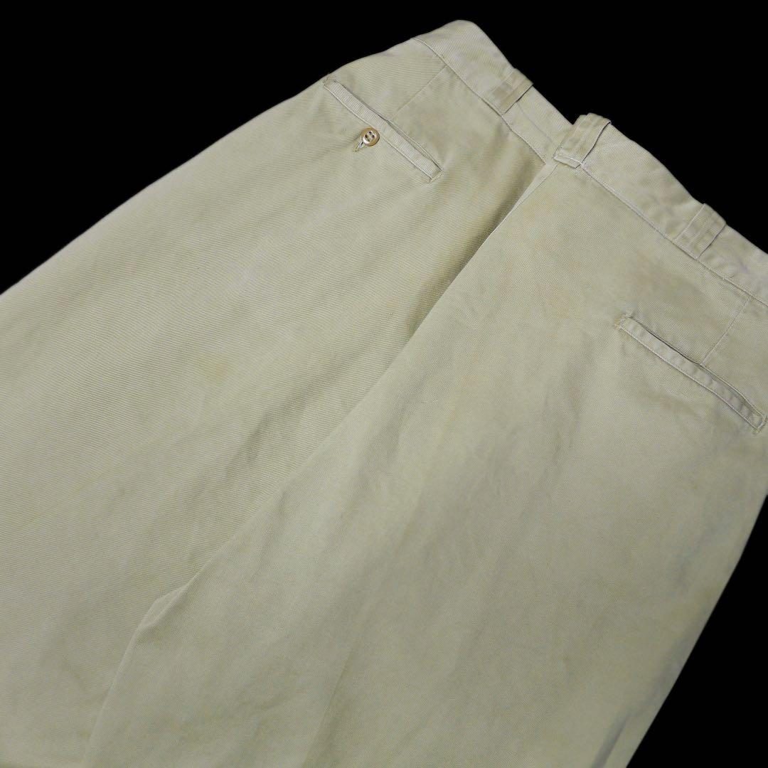 60sビンテージUS ARMY米軍ミリタリー コットン チノパンW34軍物 古着