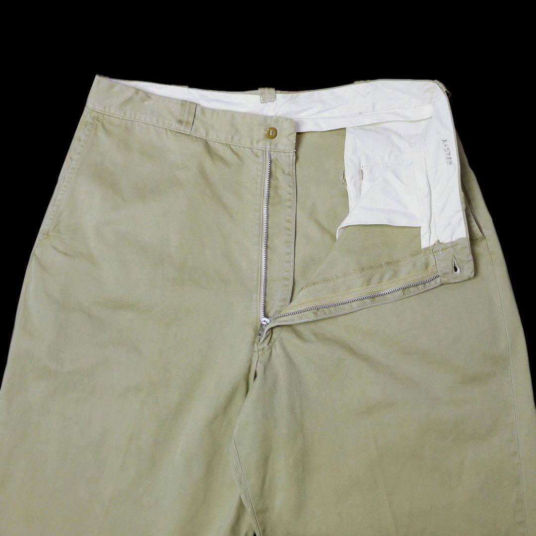 60sビンテージUS ARMY米軍ミリタリー コットン チノパンW34軍物 古着