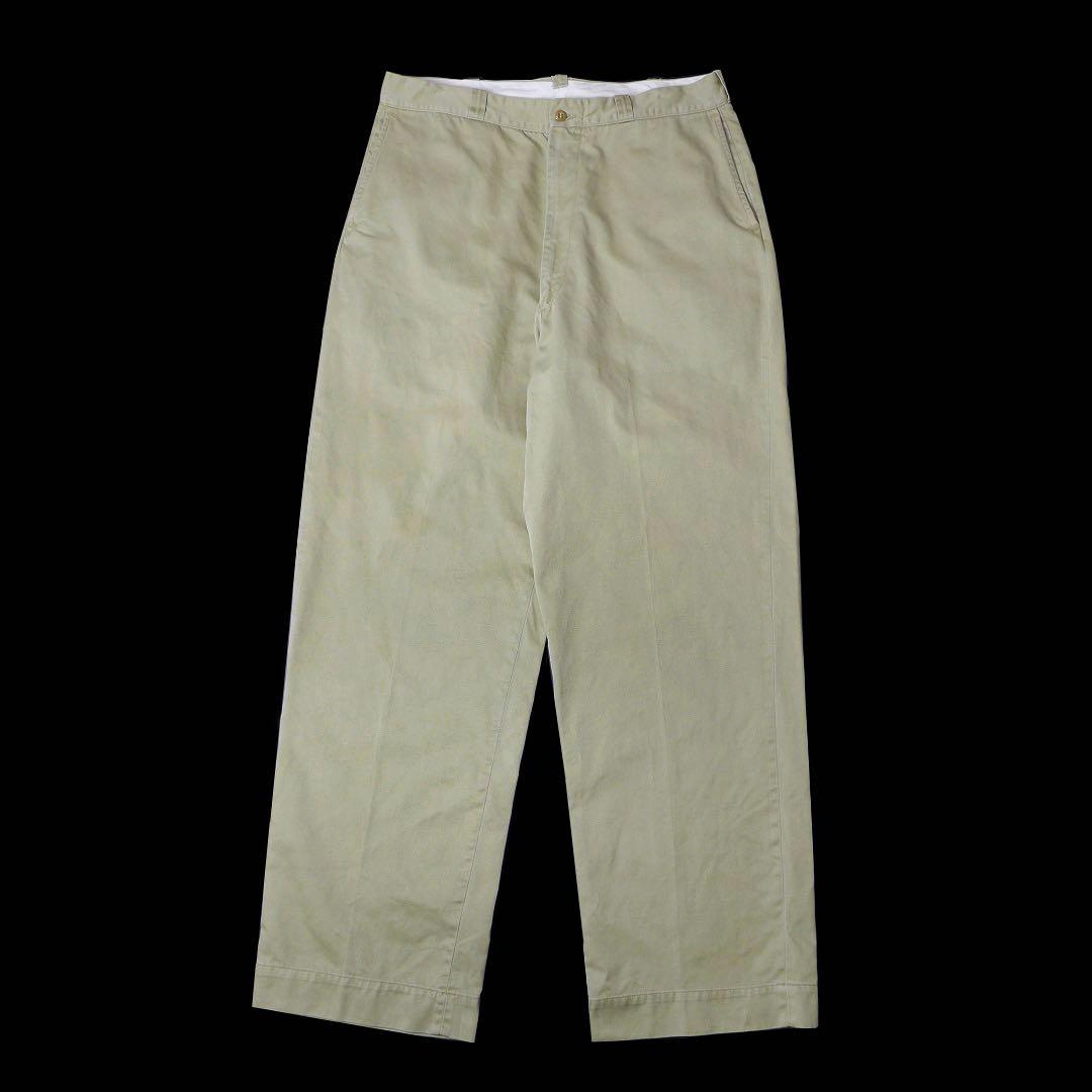 60sビンテージUS ARMY米軍ミリタリー コットン チノパンW34軍物 古着