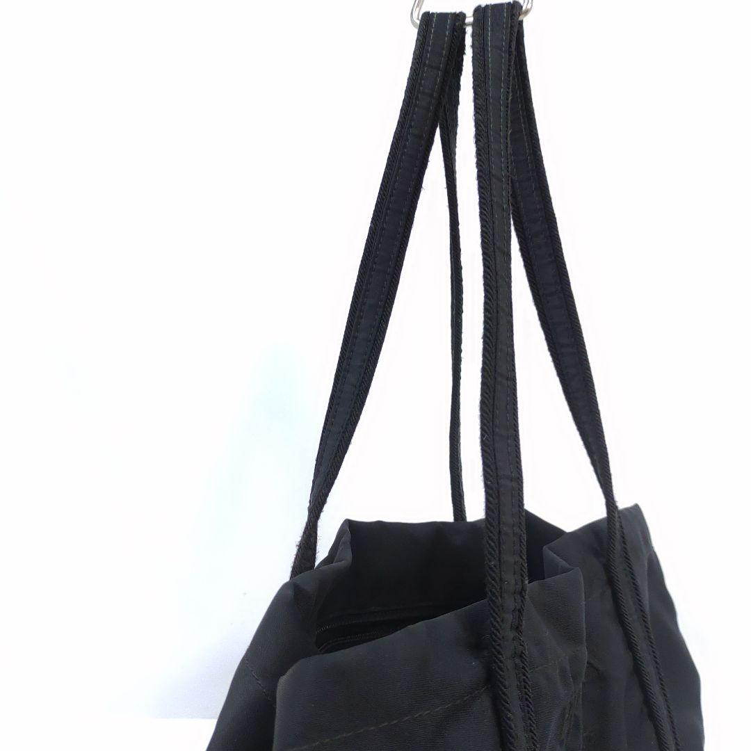 プラダ トートバッグ ハンドバッグ ナイロン 肩掛 ブラック 刺繍ロゴ ギャラ付