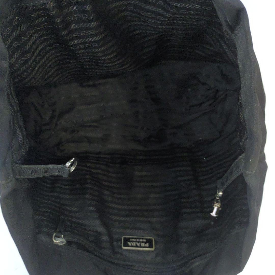 プラダ トートバッグ ハンドバッグ ナイロン 肩掛 ブラック 刺繍ロゴ ギャラ付