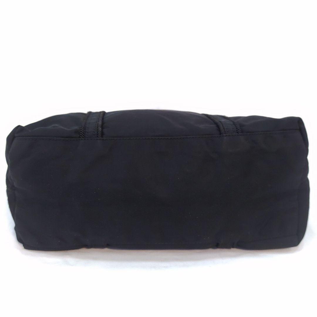 プラダ トートバッグ ハンドバッグ ナイロン 肩掛 ブラック 刺繍ロゴ ギャラ付