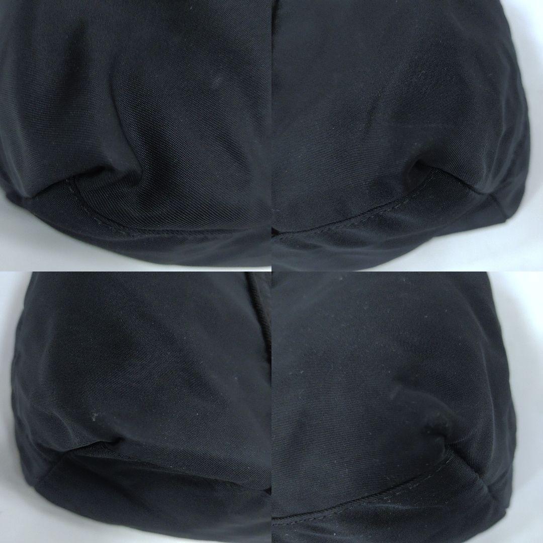 プラダ トートバッグ ハンドバッグ ナイロン 肩掛 ブラック 刺繍ロゴ ギャラ付