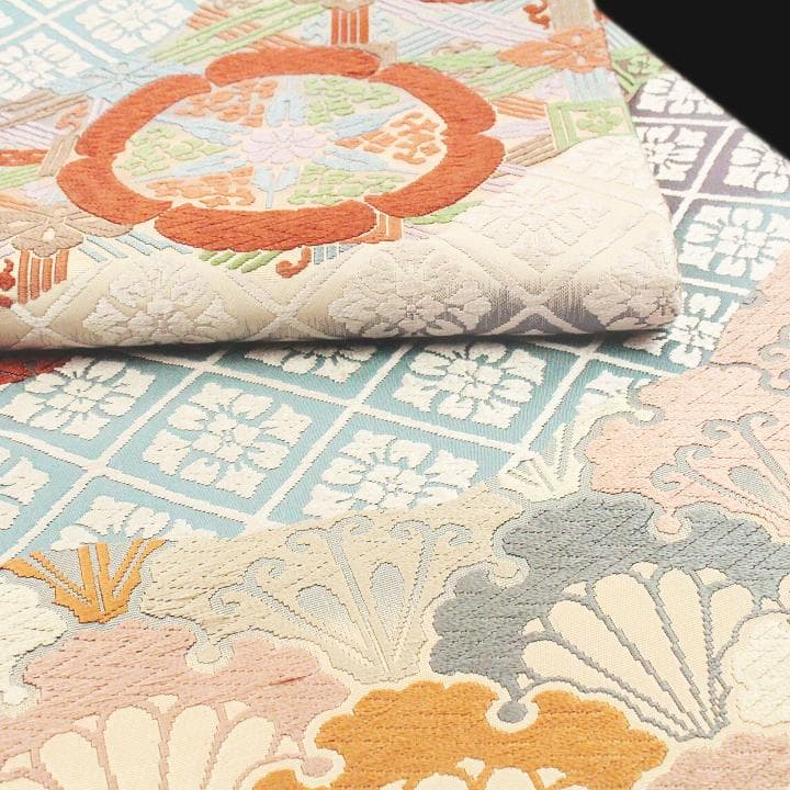 おまとめ　まりまりです　艶やかな【有職文様】～道長唐窠文～　美品の袋帯