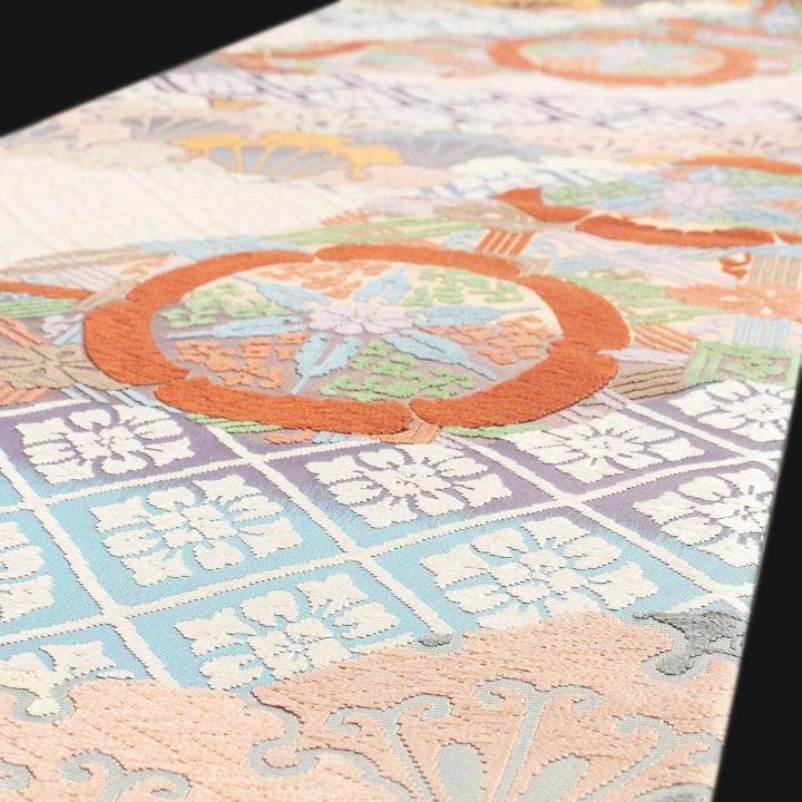 おまとめ　まりまりです　艶やかな【有職文様】～道長唐窠文～　美品の袋帯