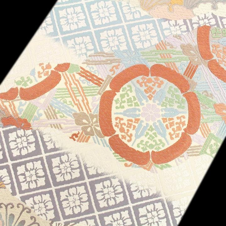 おまとめ　まりまりです　艶やかな【有職文様】～道長唐窠文～　美品の袋帯