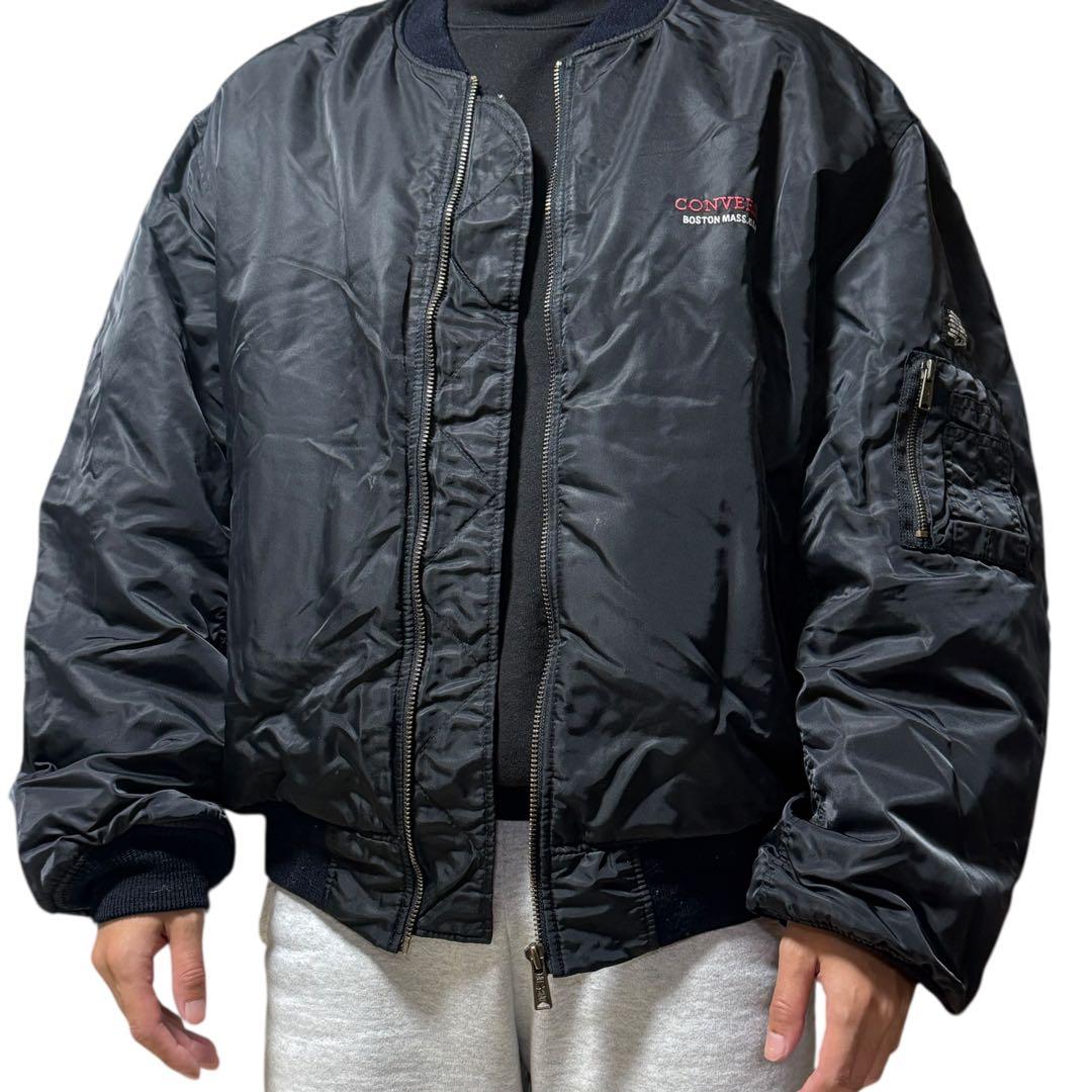 コンバース フライトジャケット ナイロンジャケット MA-1 ダークネイビー