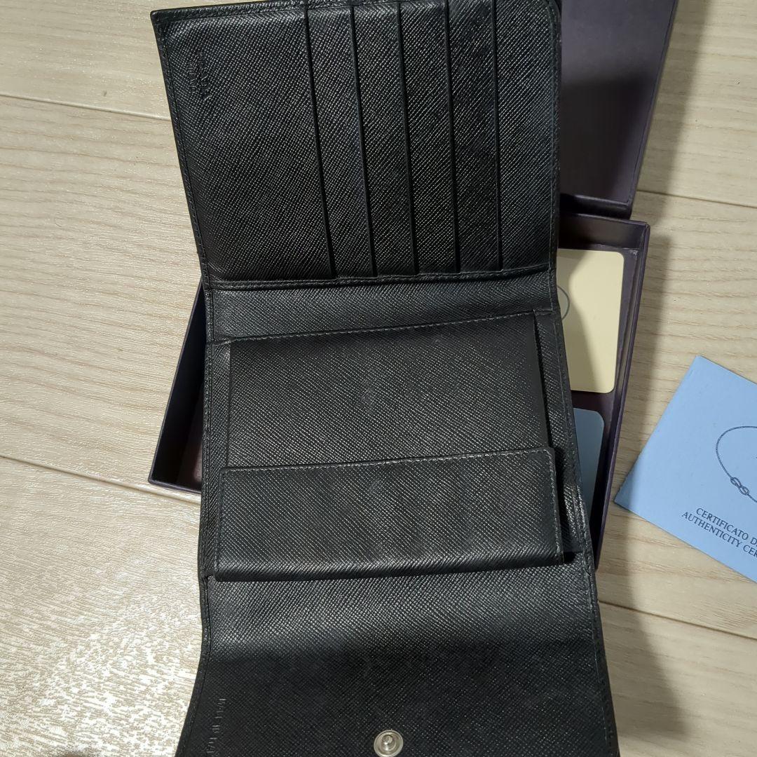 箱付き　 プラダ サフィアーノ M170 トライアングルロゴ 三つ折り財布