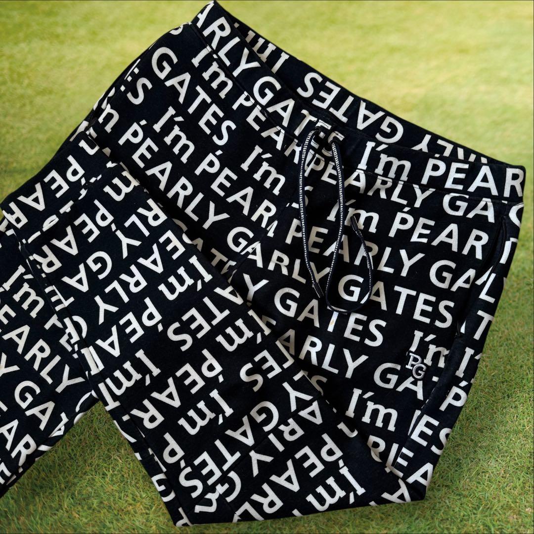 パーリーゲイツ　ジョガーパンツ　総柄　 XL〜XXL相当 紺　ネイビー　白　6