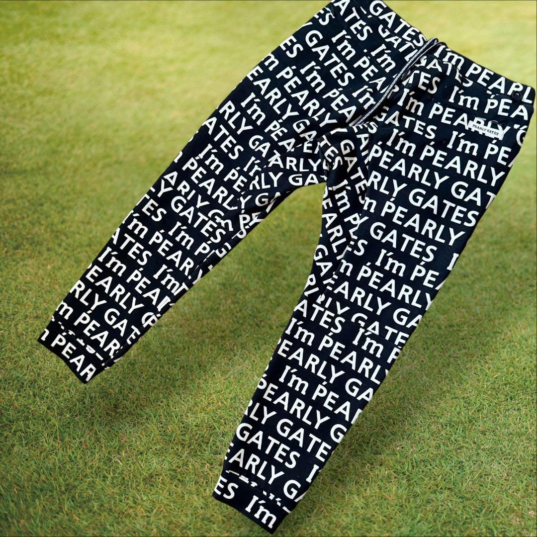 パーリーゲイツ　ジョガーパンツ　総柄　 XL〜XXL相当 紺　ネイビー　白　6