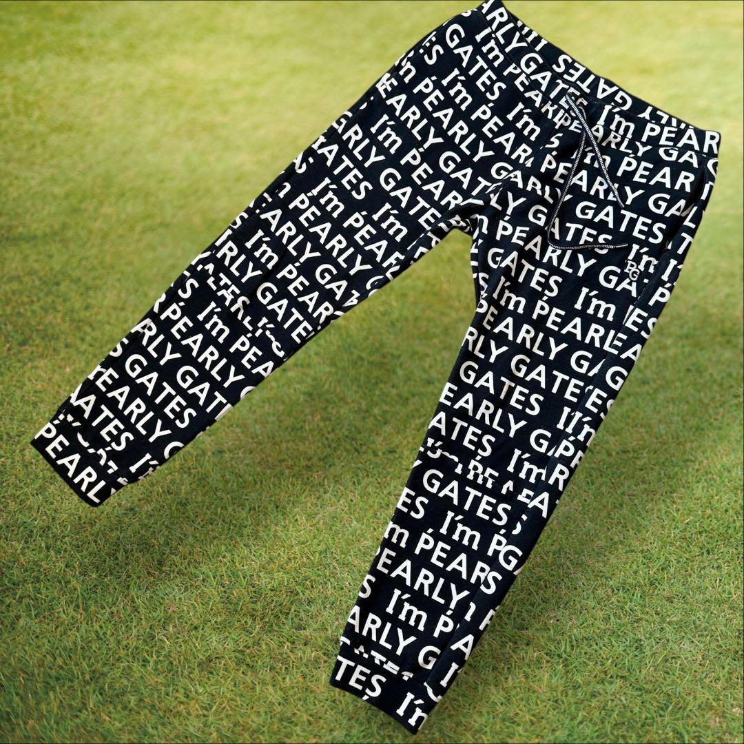 パーリーゲイツ　ジョガーパンツ　総柄　 XL〜XXL相当 紺　ネイビー　白　6