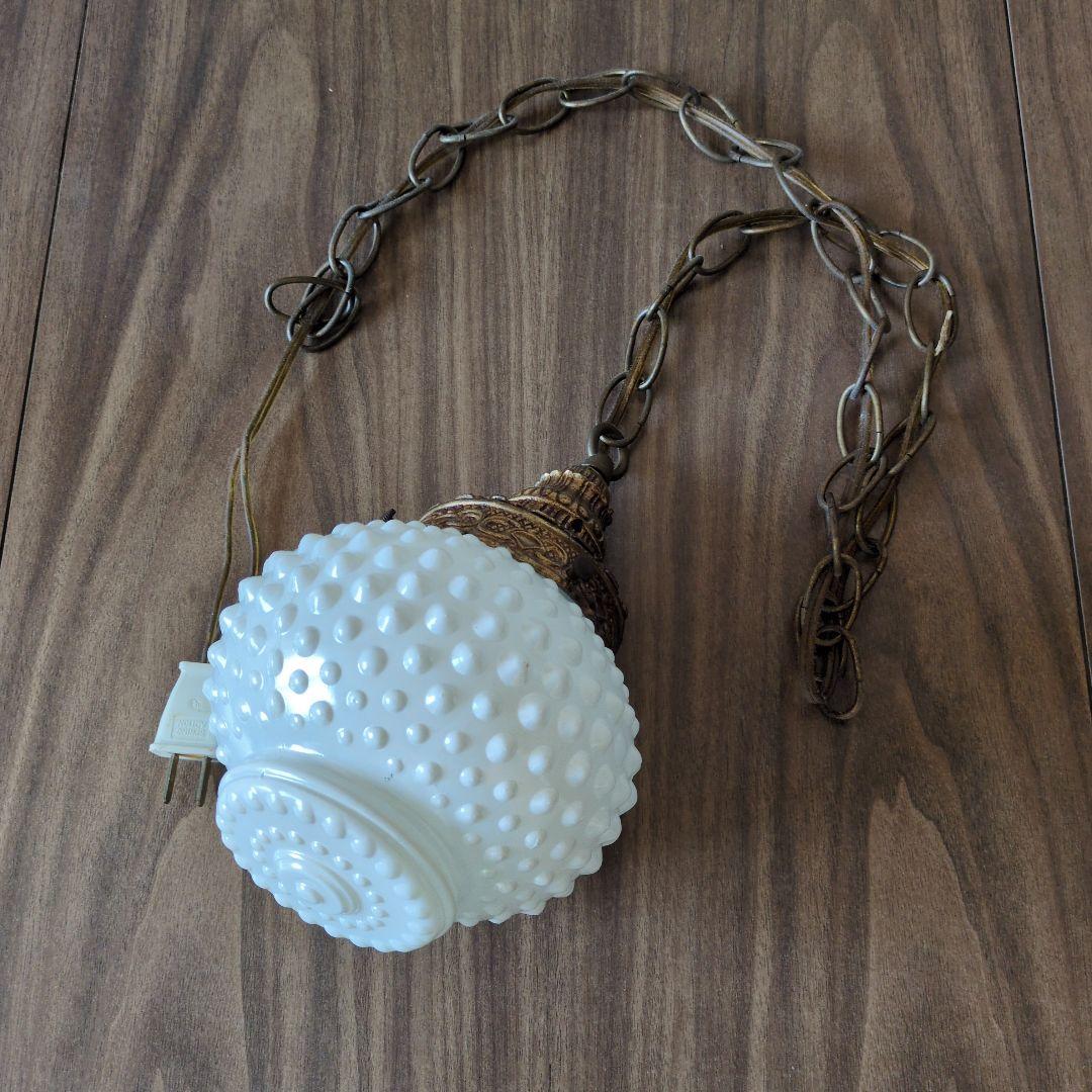 ヴィンテージ アンティーク ペンダントランプ ミルクガラス