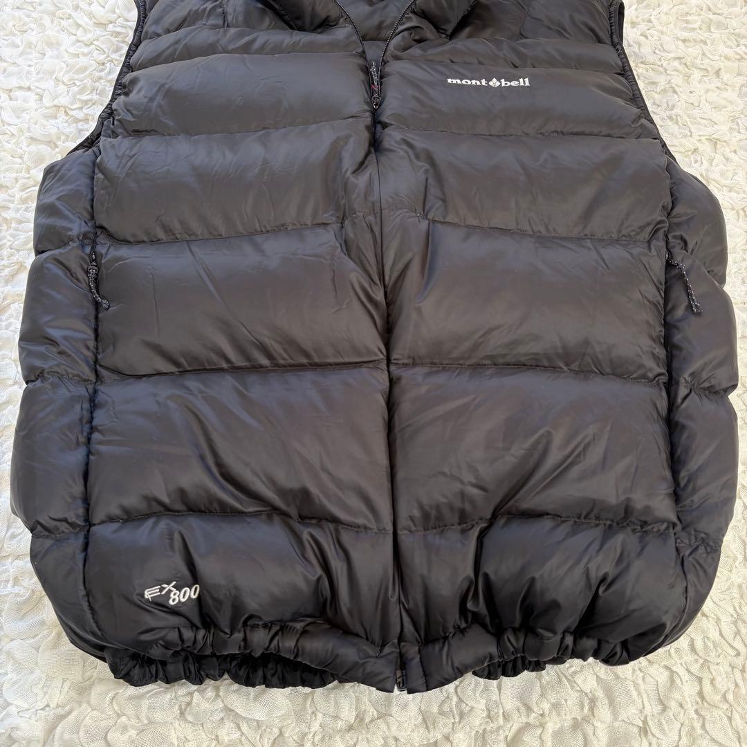 美品モンベル ライトアルパインダウンベスト(XL)ブラック系色