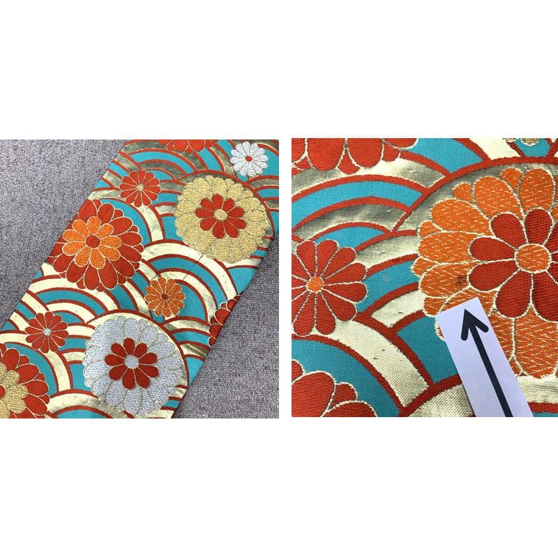 502ag6,楽々衿□七五三 小柄な七歳 セミアンティーク 女児 着物&丸帯