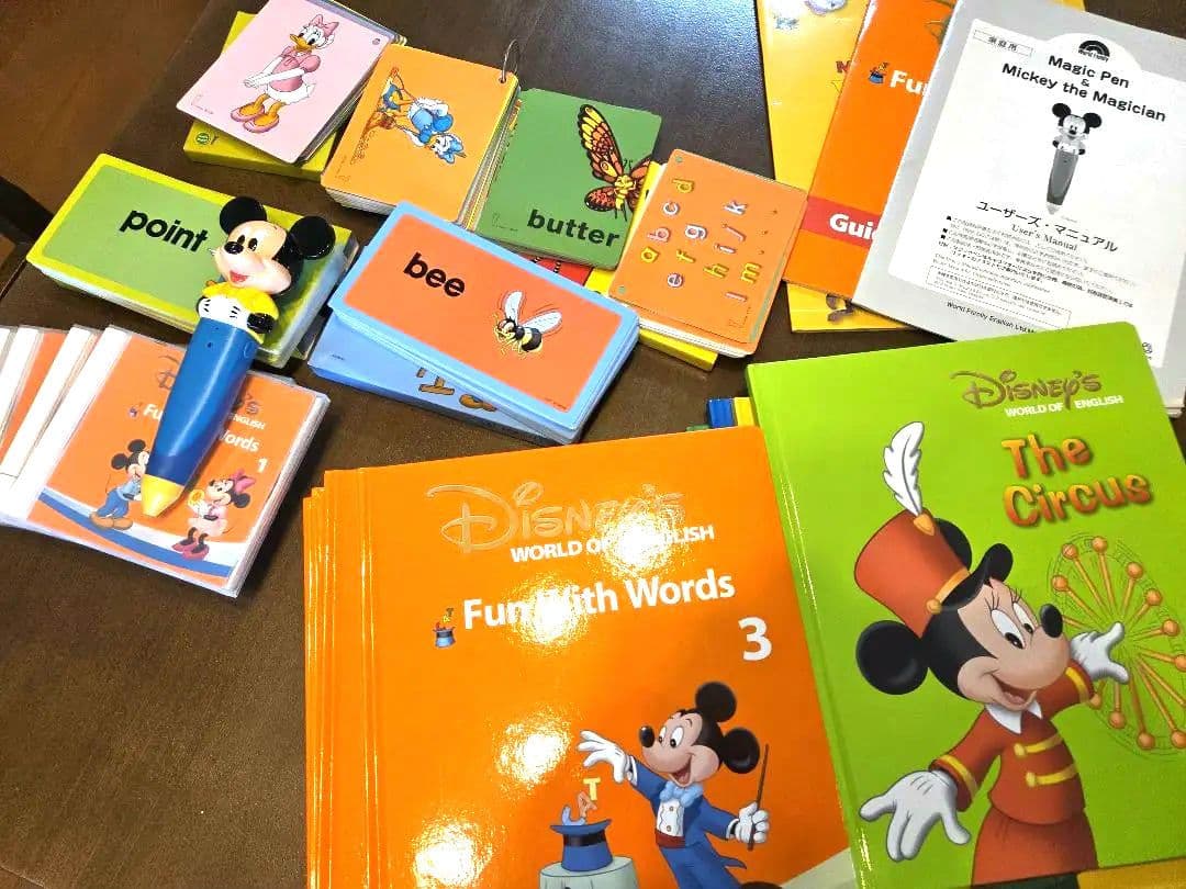 ディズニー英語システム　ミッキー単語読み上げ カード、CD、絵本