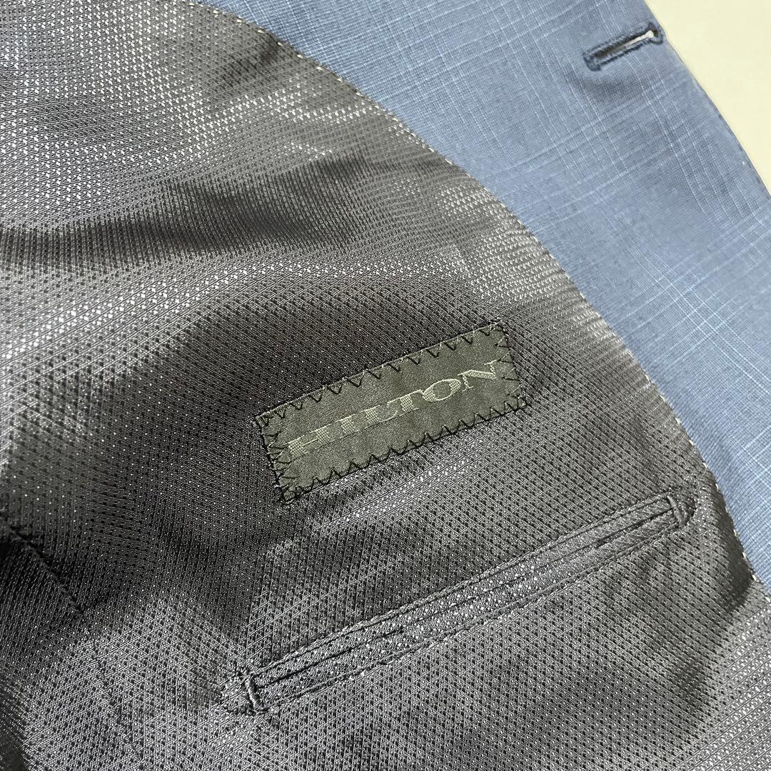 極美品✨️HILTON コロンボ super130 スーツ 紺 チェック A6