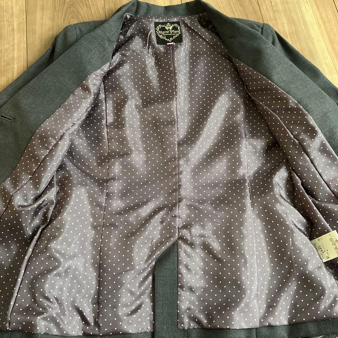 美品！メゾピアノ　フォーマル　セットアップ　160 エンブレム　チェック