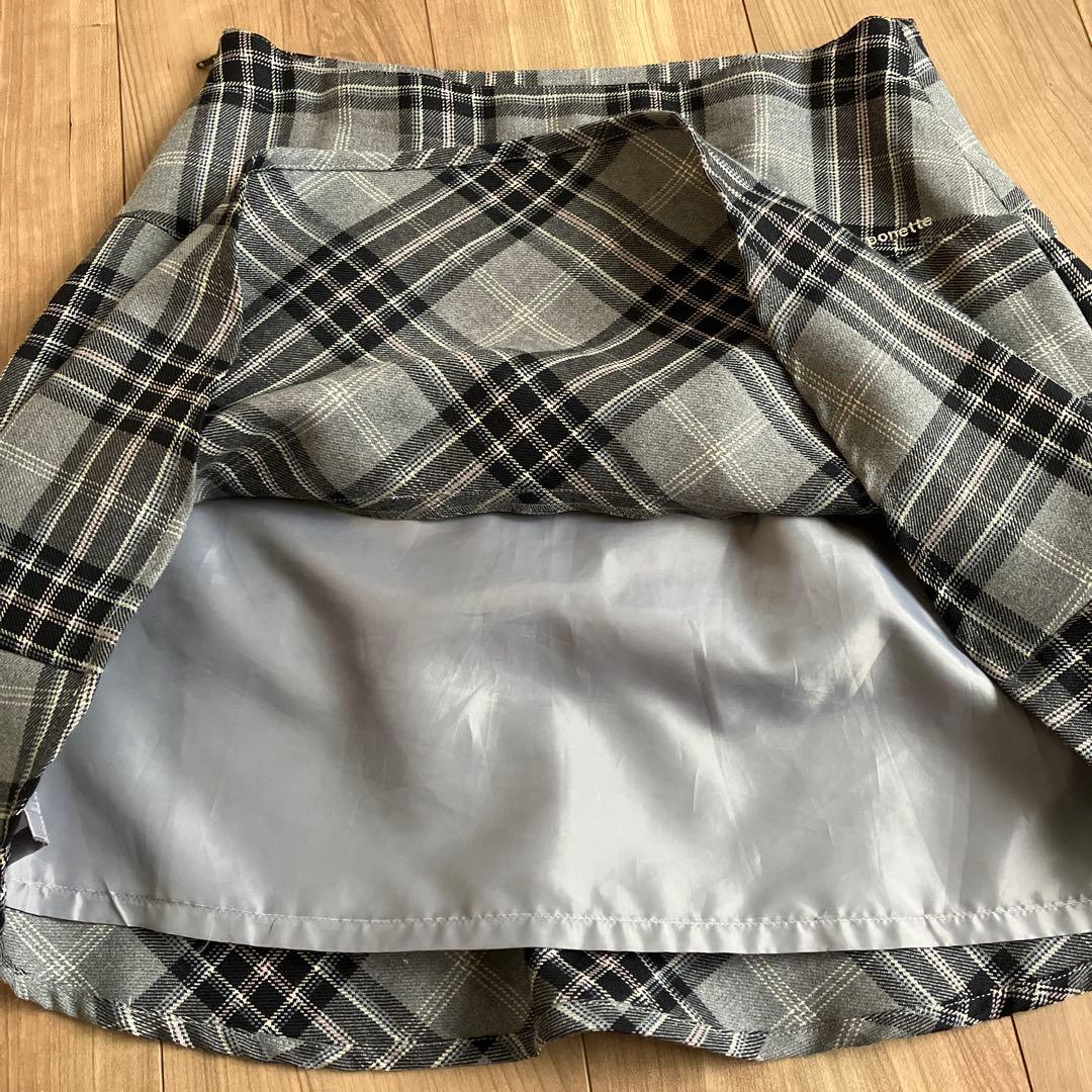 美品！メゾピアノ　フォーマル　セットアップ　160 エンブレム　チェック