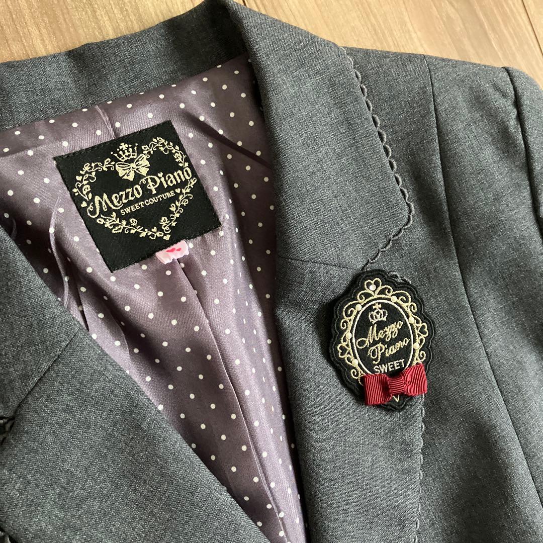 美品！メゾピアノ　フォーマル　セットアップ　160 エンブレム　チェック