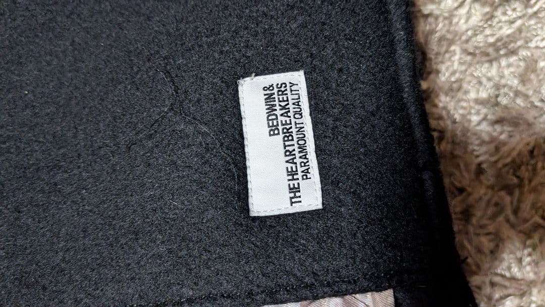 SALE☆BEDWIN メルトン ウール 中綿 ジップ Pコート 総柄 3 L