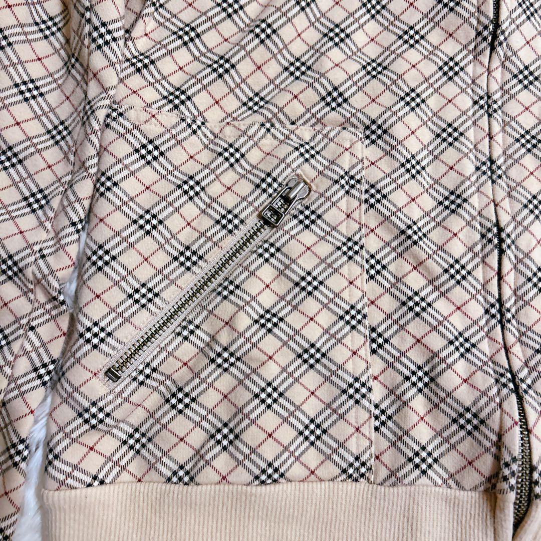 希少✨バーバリーブルーレーベル　ノバチェック　ジップアップ　パーカー