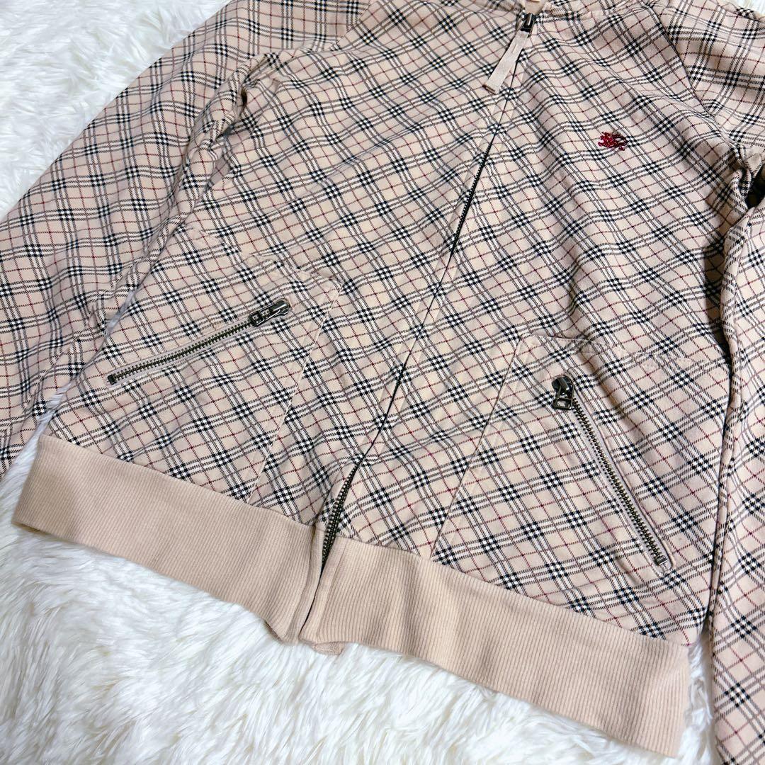 希少✨バーバリーブルーレーベル　ノバチェック　ジップアップ　パーカー