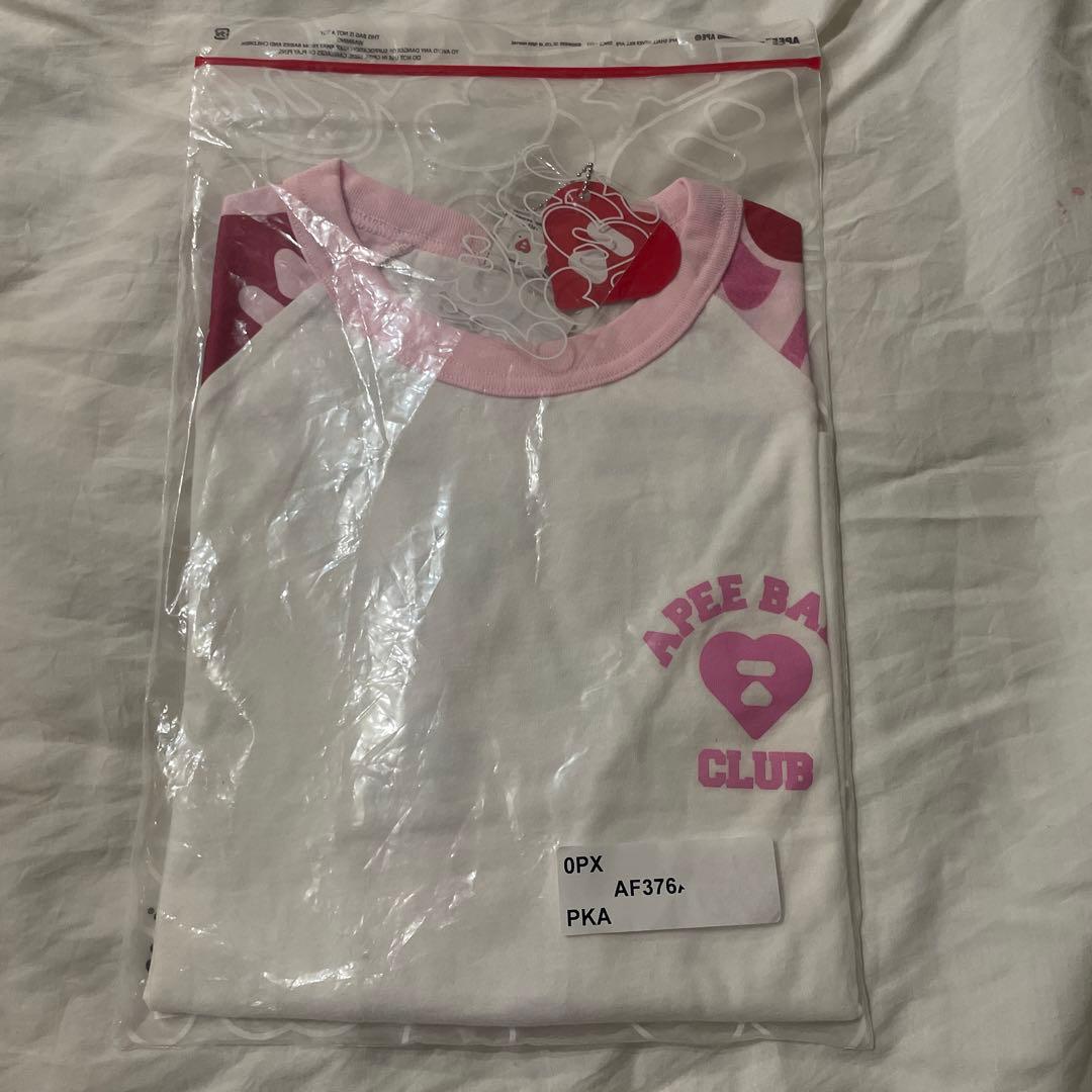 完売　apee AAPE ハート柄 長袖Tシャツ　ロンT