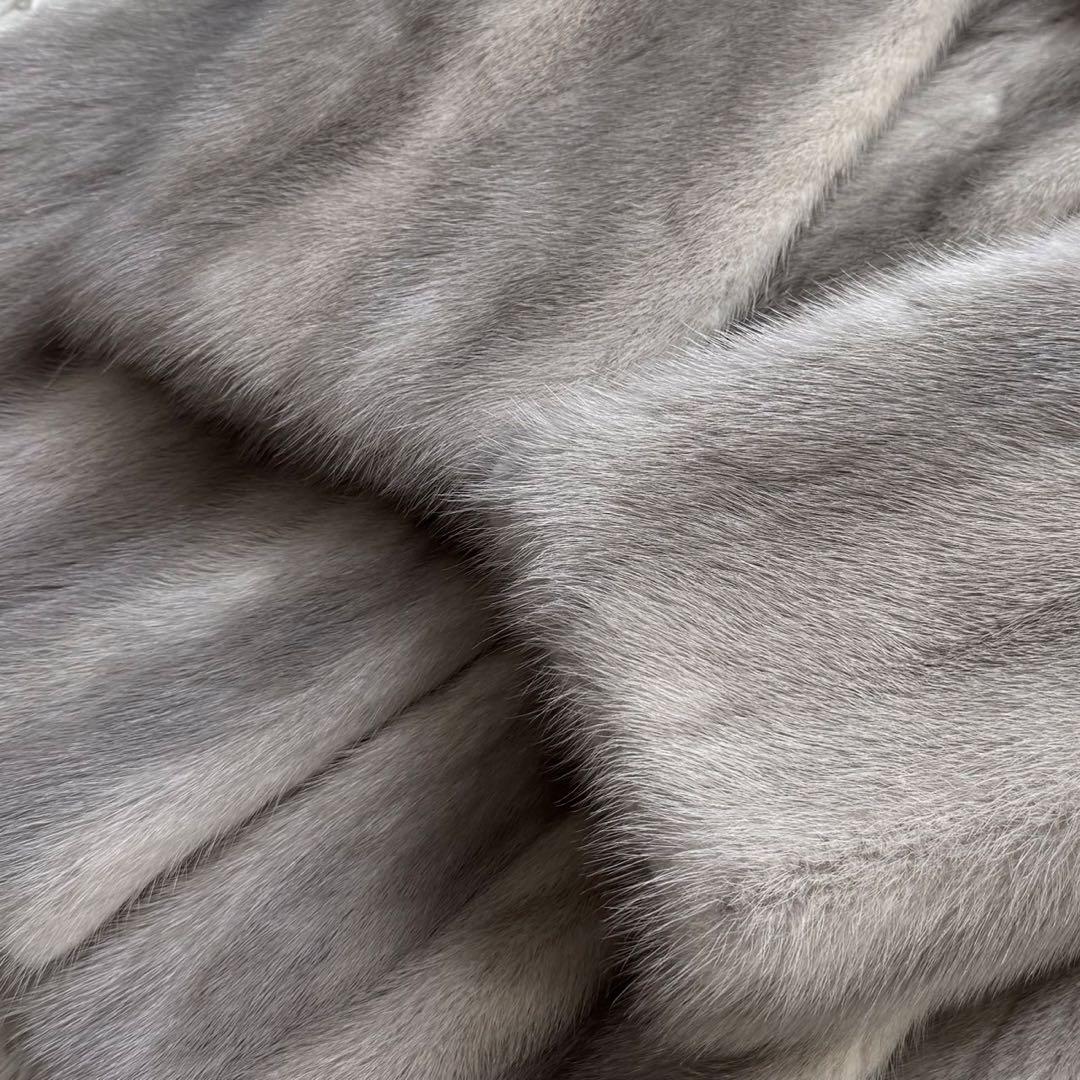 美品 サファイアミンク 本毛皮 リアルファーコート なめし柔らか サイズL